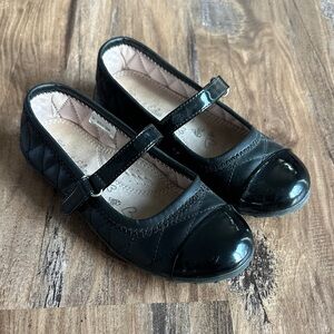 Chic Black Kids Dress Shoes with Strap